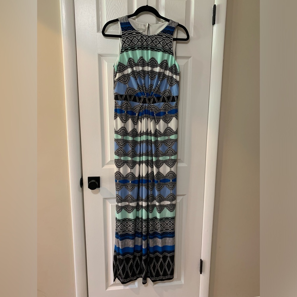 Donna Morgan Black and White Patterned Maxi Summer Dress